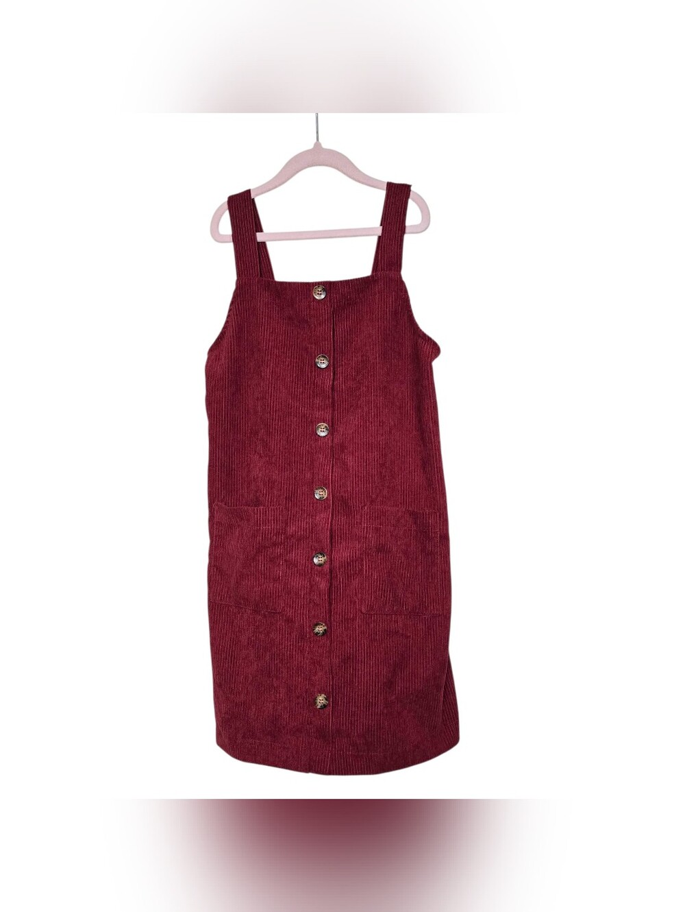 Love Squared Girls Dark Red Corduroy Dress 10